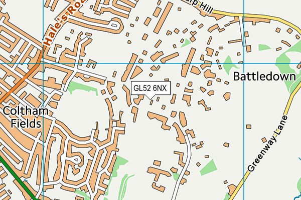 GL52 6NX map - OS VectorMap District (Ordnance Survey)