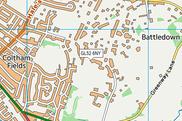 GL52 6NY map - OS VectorMap District (Ordnance Survey)
