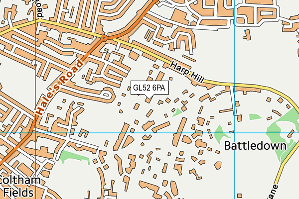 GL52 6PA map - OS VectorMap District (Ordnance Survey)