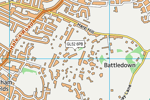 GL52 6PB map - OS VectorMap District (Ordnance Survey)