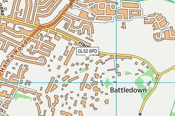 GL52 6PD map - OS VectorMap District (Ordnance Survey)