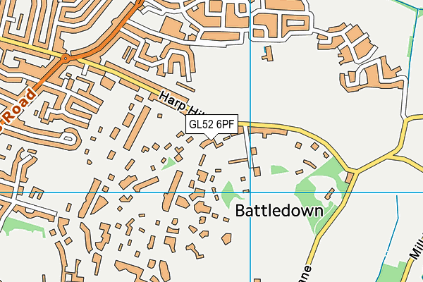 GL52 6PF map - OS VectorMap District (Ordnance Survey)