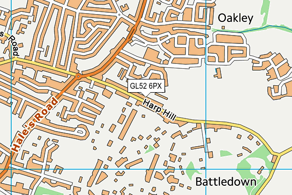 GL52 6PX map - OS VectorMap District (Ordnance Survey)