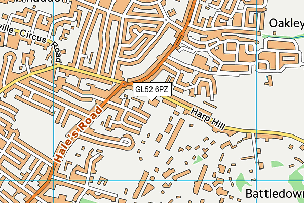 Battledown Centre for Children and Families map (GL52 6PZ) - OS VectorMap District (Ordnance Survey)