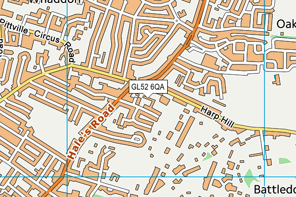 GL52 6QA map - OS VectorMap District (Ordnance Survey)