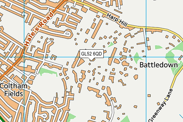 GL52 6QD map - OS VectorMap District (Ordnance Survey)