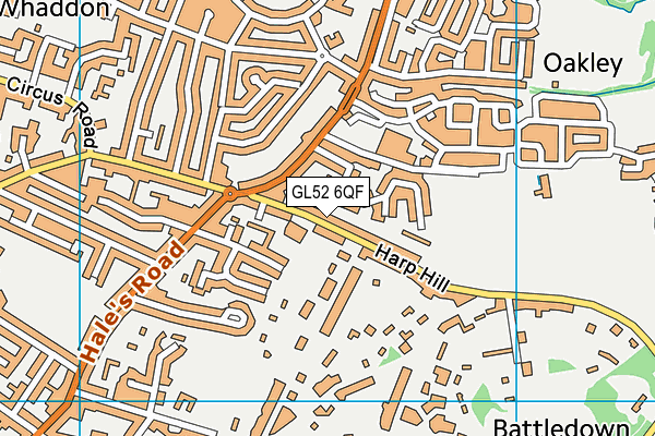 GL52 6QF map - OS VectorMap District (Ordnance Survey)