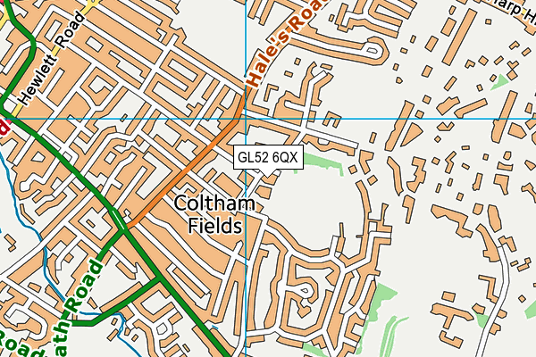 GL52 6QX map - OS VectorMap District (Ordnance Survey)