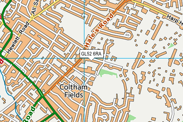 GL52 6RA map - OS VectorMap District (Ordnance Survey)