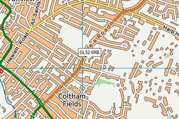 GL52 6RB map - OS VectorMap District (Ordnance Survey)