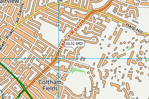 GL52 6RD map - OS VectorMap District (Ordnance Survey)
