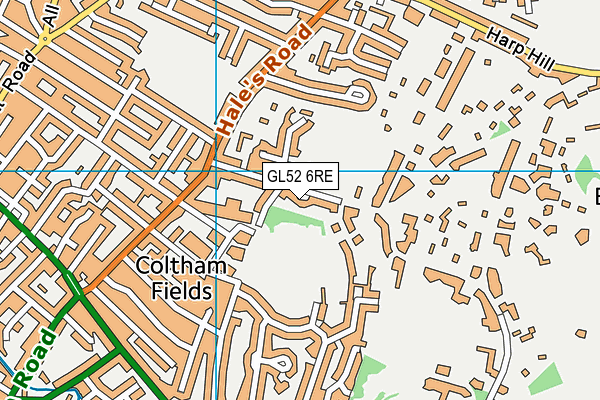 GL52 6RE map - OS VectorMap District (Ordnance Survey)