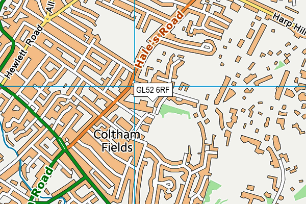 GL52 6RF map - OS VectorMap District (Ordnance Survey)