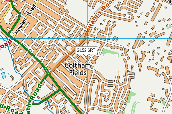 GL52 6RT map - OS VectorMap District (Ordnance Survey)