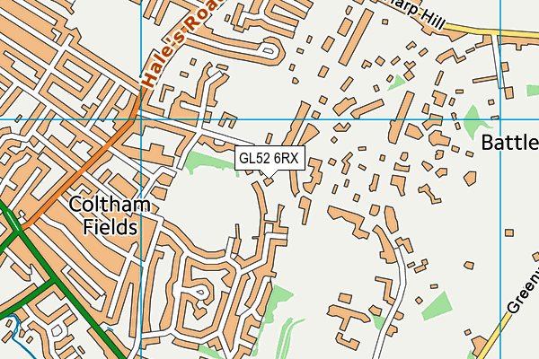 GL52 6RX map - OS VectorMap District (Ordnance Survey)