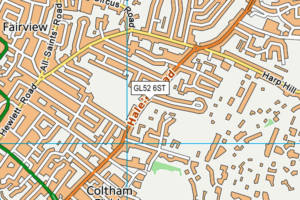 GL52 6ST map - OS VectorMap District (Ordnance Survey)