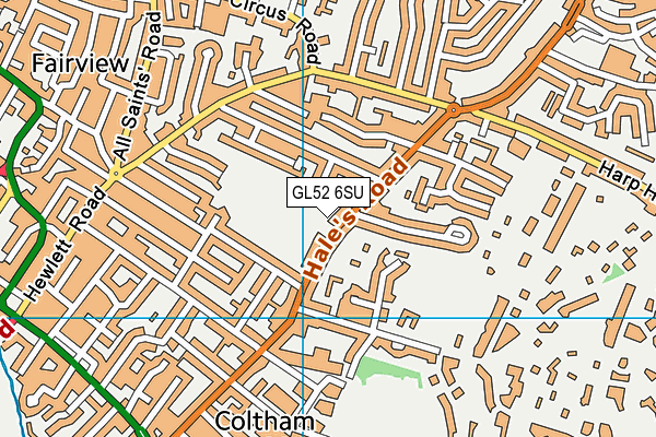 GL52 6SU map - OS VectorMap District (Ordnance Survey)