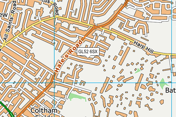 GL52 6SX map - OS VectorMap District (Ordnance Survey)