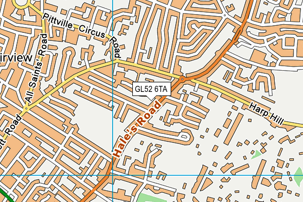 GL52 6TA map - OS VectorMap District (Ordnance Survey)