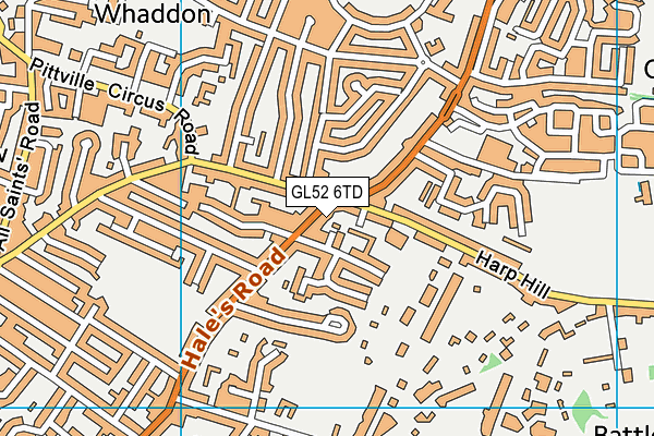 GL52 6TD map - OS VectorMap District (Ordnance Survey)