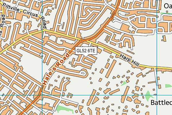 GL52 6TE map - OS VectorMap District (Ordnance Survey)