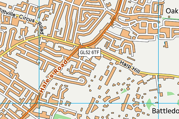 GL52 6TF map - OS VectorMap District (Ordnance Survey)