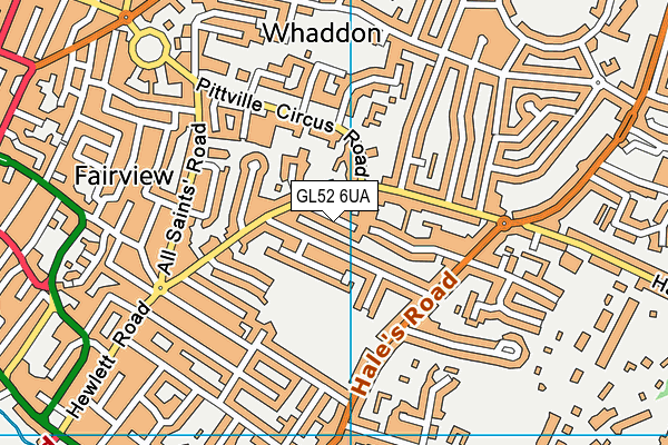 GL52 6UA map - OS VectorMap District (Ordnance Survey)