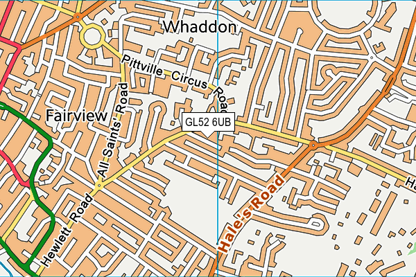 GL52 6UB map - OS VectorMap District (Ordnance Survey)