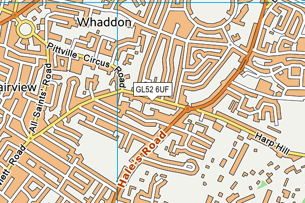 GL52 6UF map - OS VectorMap District (Ordnance Survey)