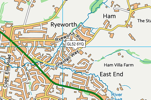 GL52 6YQ map - OS VectorMap District (Ordnance Survey)