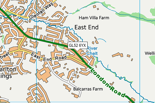 GL52 6YX map - OS VectorMap District (Ordnance Survey)