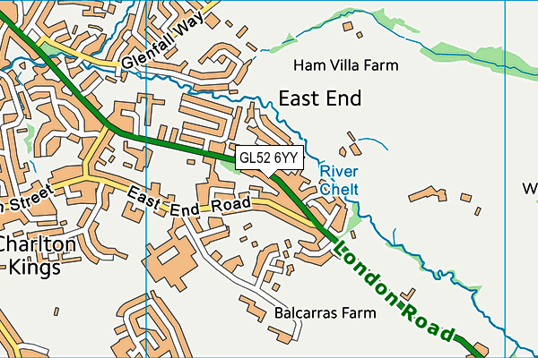 GL52 6YY map - OS VectorMap District (Ordnance Survey)