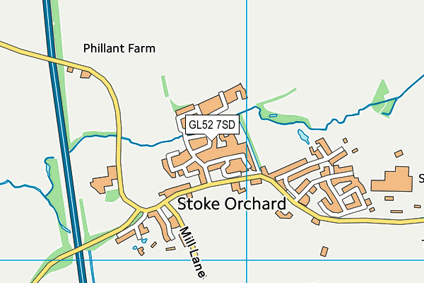 GL52 7SD map - OS VectorMap District (Ordnance Survey)