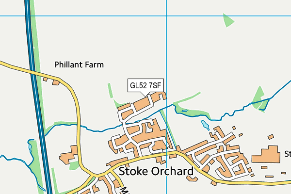 GL52 7SF map - OS VectorMap District (Ordnance Survey)