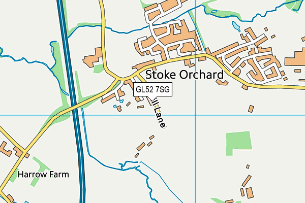 GL52 7SG map - OS VectorMap District (Ordnance Survey)