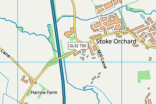 GL52 7SX map - OS VectorMap District (Ordnance Survey)