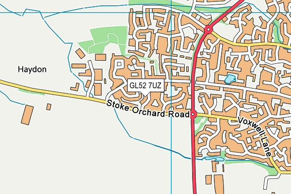 GL52 7UZ map - OS VectorMap District (Ordnance Survey)