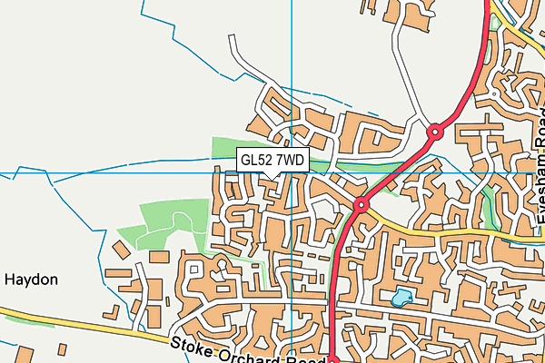 GL52 7WD map - OS VectorMap District (Ordnance Survey)