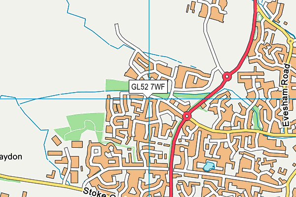 GL52 7WF map - OS VectorMap District (Ordnance Survey)