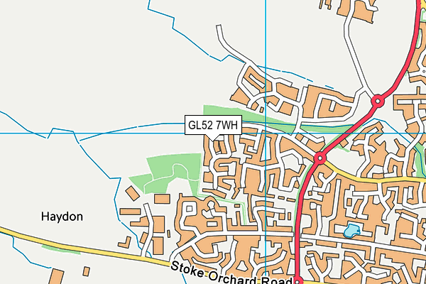GL52 7WH map - OS VectorMap District (Ordnance Survey)