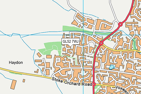 GL52 7WJ map - OS VectorMap District (Ordnance Survey)