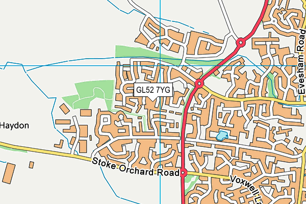 GL52 7YG map - OS VectorMap District (Ordnance Survey)