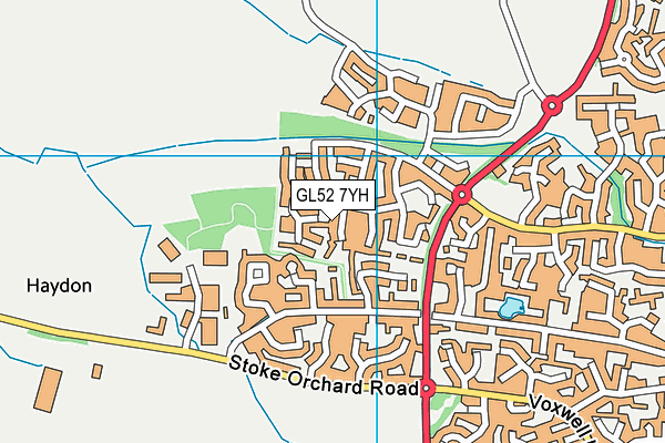 GL52 7YH map - OS VectorMap District (Ordnance Survey)