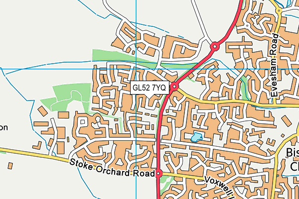GL52 7YQ map - OS VectorMap District (Ordnance Survey)