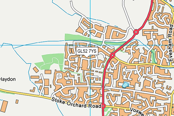 GL52 7YS map - OS VectorMap District (Ordnance Survey)