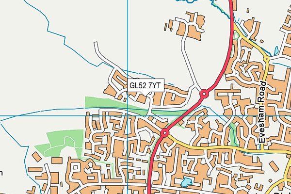 GL52 7YT map - OS VectorMap District (Ordnance Survey)