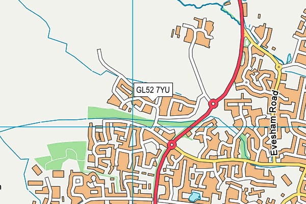 GL52 7YU map - OS VectorMap District (Ordnance Survey)