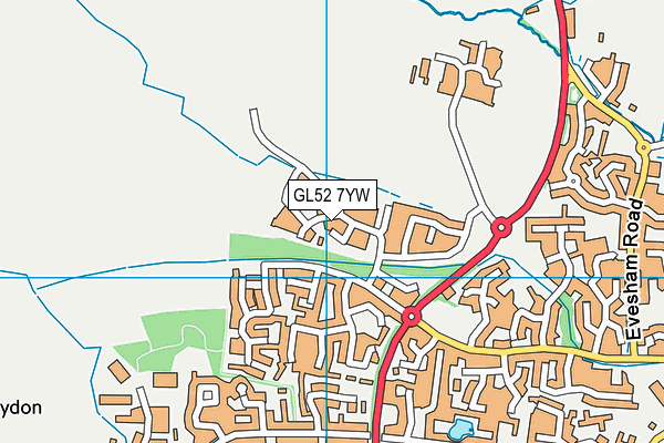 GL52 7YW map - OS VectorMap District (Ordnance Survey)
