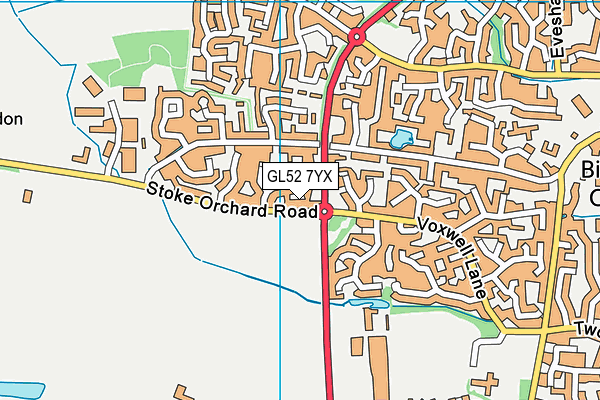 GL52 7YX map - OS VectorMap District (Ordnance Survey)