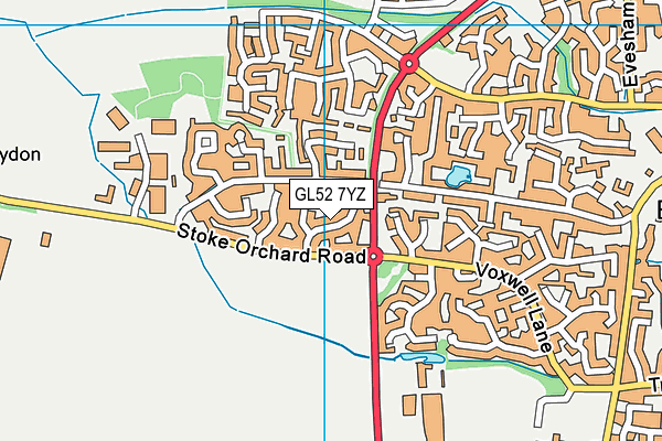 GL52 7YZ map - OS VectorMap District (Ordnance Survey)